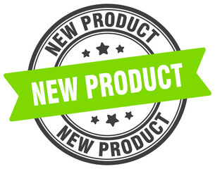 new product stamp. new product label on transparent background. round sign