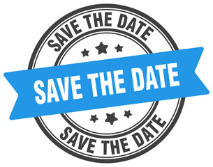 save the date stamp. save the date label on transparent background. round sign