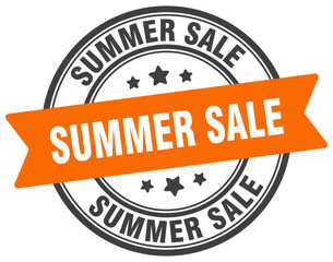 Fototapeta premium summer sale stamp. summer sale label on transparent background. round sign