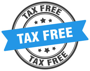 tax free stamp. tax free label on transparent background. round sign