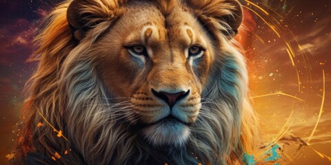 Epic lion portrait