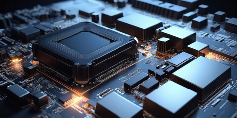 Computer part circuit board close up photo