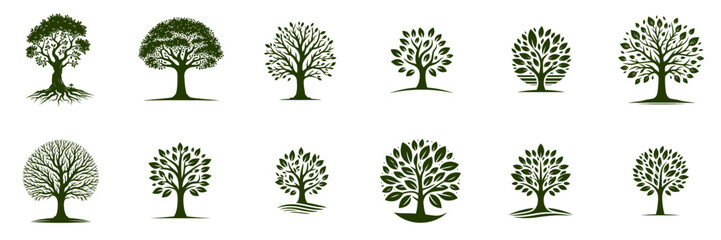 set silhouette of tree