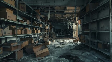 abandoned warehouses, background for scenes

