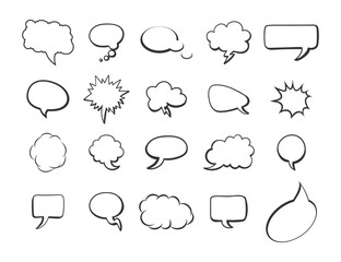 Speech Bubble for Text. Speech Bubble in balloon doodle style. Chatting box or message box