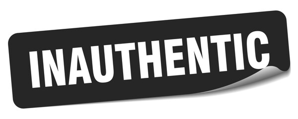 inauthentic sticker. inauthentic label