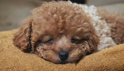 眠るトイプードル sleeping toy poodle