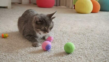 Fototapeta na wymiar ボールで遊ぶ子猫 kitten playing with a ball