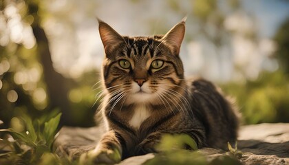 ひなたぼっこをする猫 cat basking in the sun