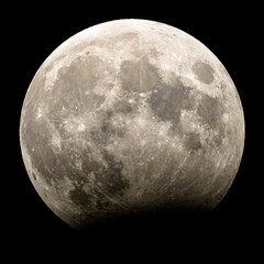 the moon has two dark spots at it's center