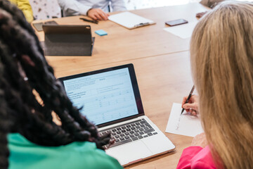 Collaborative team working at a coworking space