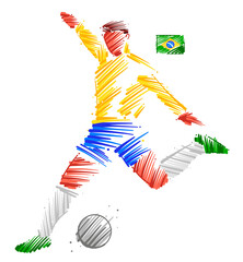 Agile football player dominating the ball