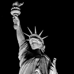 Close-up of the Statue of Liberty in New York City proudly © Wirestock