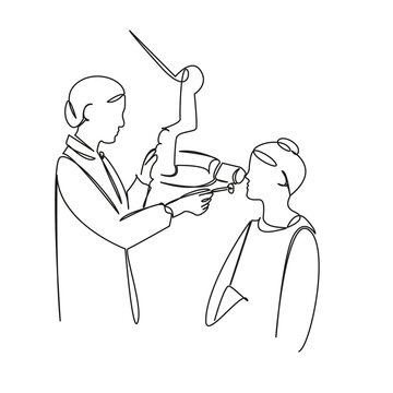line art doctor examining patient clip art preview