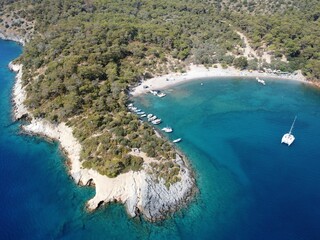 sailboats near the denmarking blue waters on a small island