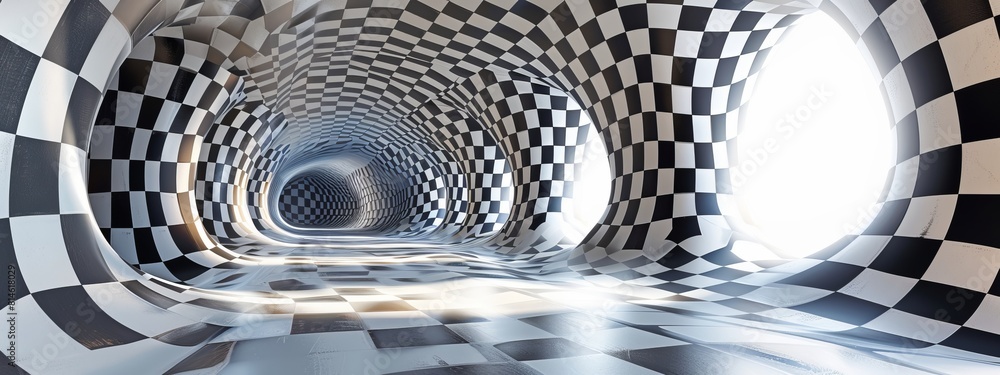 Aufkleber optical illusions with black white overlapping shapes creating depth.
