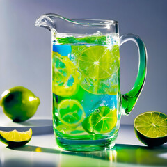 Refreshing Summer Drink - Pitcher of Water with Citrus Slices on Table