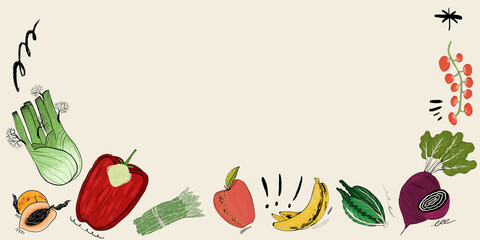 Colorful fruit and vegetable assortment