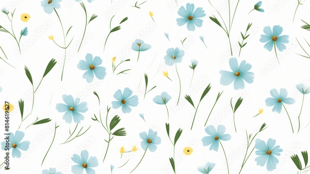 Aufkleber generative ai simple aquarelle flowers pattern