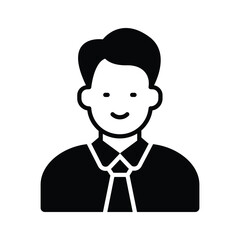 Male avatar showing concept icon of manager in modern style