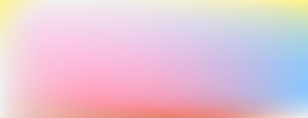 Flawless tender naive childish pastel color gradient. Vector pale pink, blue and yellow iridescent glowing background. Kids aesthetic backdrop in tender soft elevated vibes