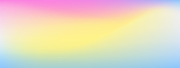 Flawless tender naive childish pastel color gradient. Vector pale pink, blue, yellow iridescent glowing background. Kids aesthetic backdrop. Tender soft light pink violet tones. Early sunrise banner