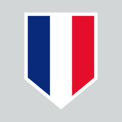 France Flag in Shield Shape Frame