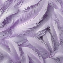 composition filled with soft purple ethereal delicate feathers, close-up view. concepts: softness, comfort, bedding, skincare, spa-related promotions, elegance, calmness, serenity and gentleness