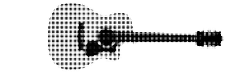 Guitar dots, pop art style poster illustration transparent