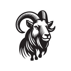 a monochrome image with a goat theme