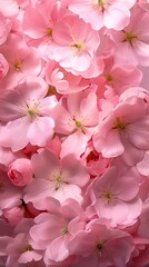 Background of pink flowers with empty space for text or greeting card design. Postcard for International Women's Day and Mother's Day. Banner.