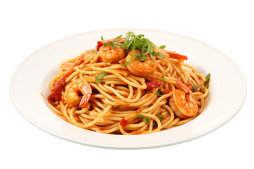 Shimmering Shrimp Symphony in a Bowl. On a White or Clear Surface PNG Transparent Background.