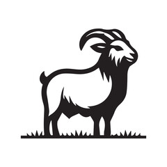 a monochrome image with a goat theme