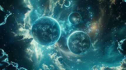 Naklejka premium cosmic space, planets, solar system