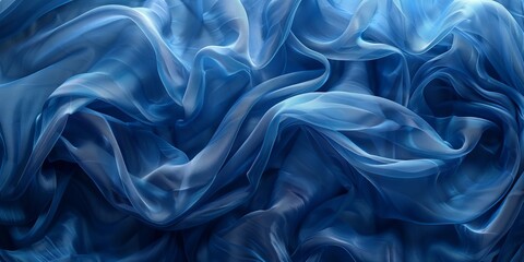 Fototapeta premium Floating blue fabric