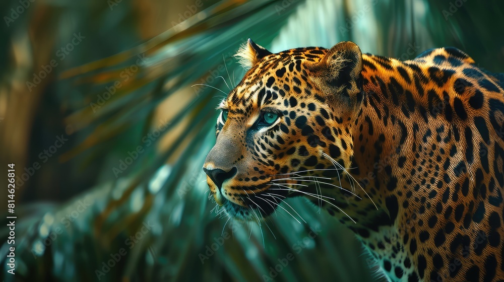 Wall mural an inspiring image showcasing the sleek and agile form of a leopard in its entirety, with its gracef