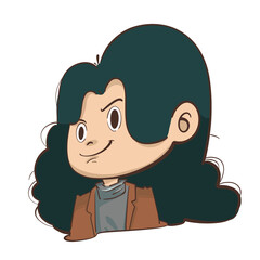 Cartoon character, woman, long hair