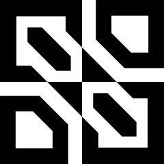 Abstract geometric pattern, monochrome design element.