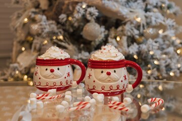 Cozy Holiday Vibes: Hot Chocolate and Cookies by the Christmas Tree