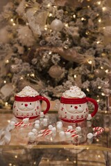 Cozy Holiday Vibes: Hot Chocolate and Cookies by the Christmas Tree