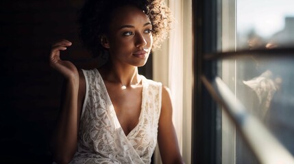 fashion photograph of a beautiful black woman 