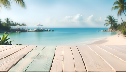 Fototapeta premium Beautiful tropical beach background with copy space