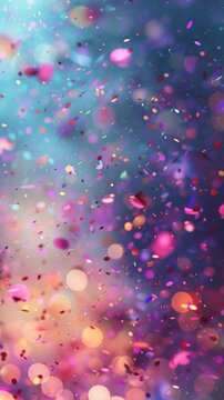 Fototapeta Celebration and colorful confetti party. Blur abstract background