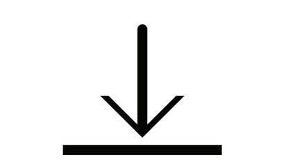 Black download icon single. Download button icon in black. Download file icon vector. simple black download icon isolated on white background. Arrow downloading icon. Vector illustration.