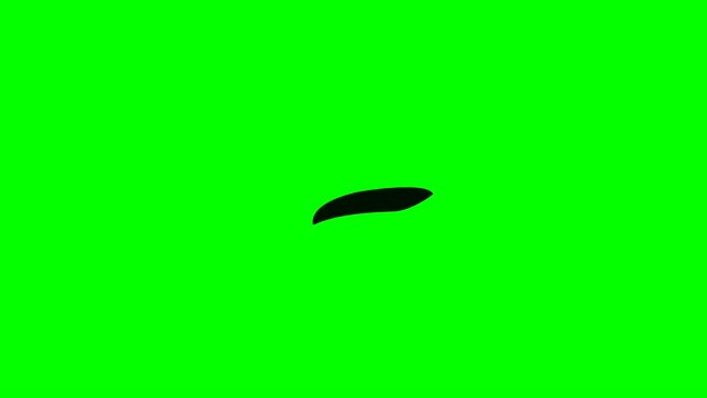Cartoon talking simply mouth or funny face for side green screen insert, chroma key green screen motion graphics stock video 3D animation. Ultra high resolution.