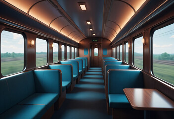 Fototapeta premium Inside the train cabin