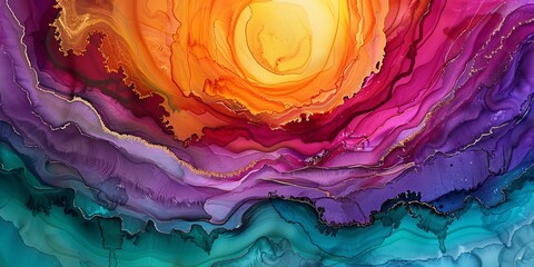 Obraz premium A detail from an alcohol ink painting.