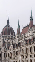 Fototapeta premium Beautiful old building of the Hungarian Parliament in neo-Gothic style