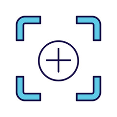 Obraz premium camera focus icon with white background vector stock illustration