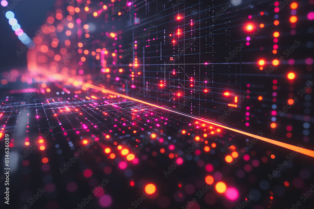 Poster a computer generated image of a glowing, colorful, and abstract pattern